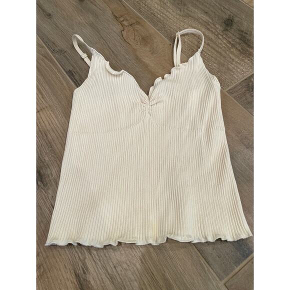 Out from Under by Urban Outfitters Bundle (2) Blue/Cream Cropped tank Tops. XS/S - Picture 2 of 7